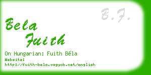bela fuith business card